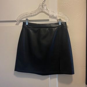 Aritzia brand high-waisted vegan leather mini skirt